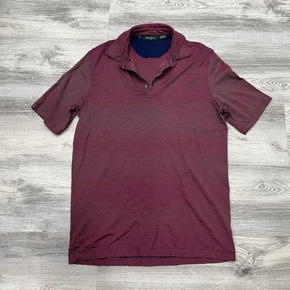 Bobby Jones Golf Polo‎ Shirt Striped Performance Casual Top Burgundy M